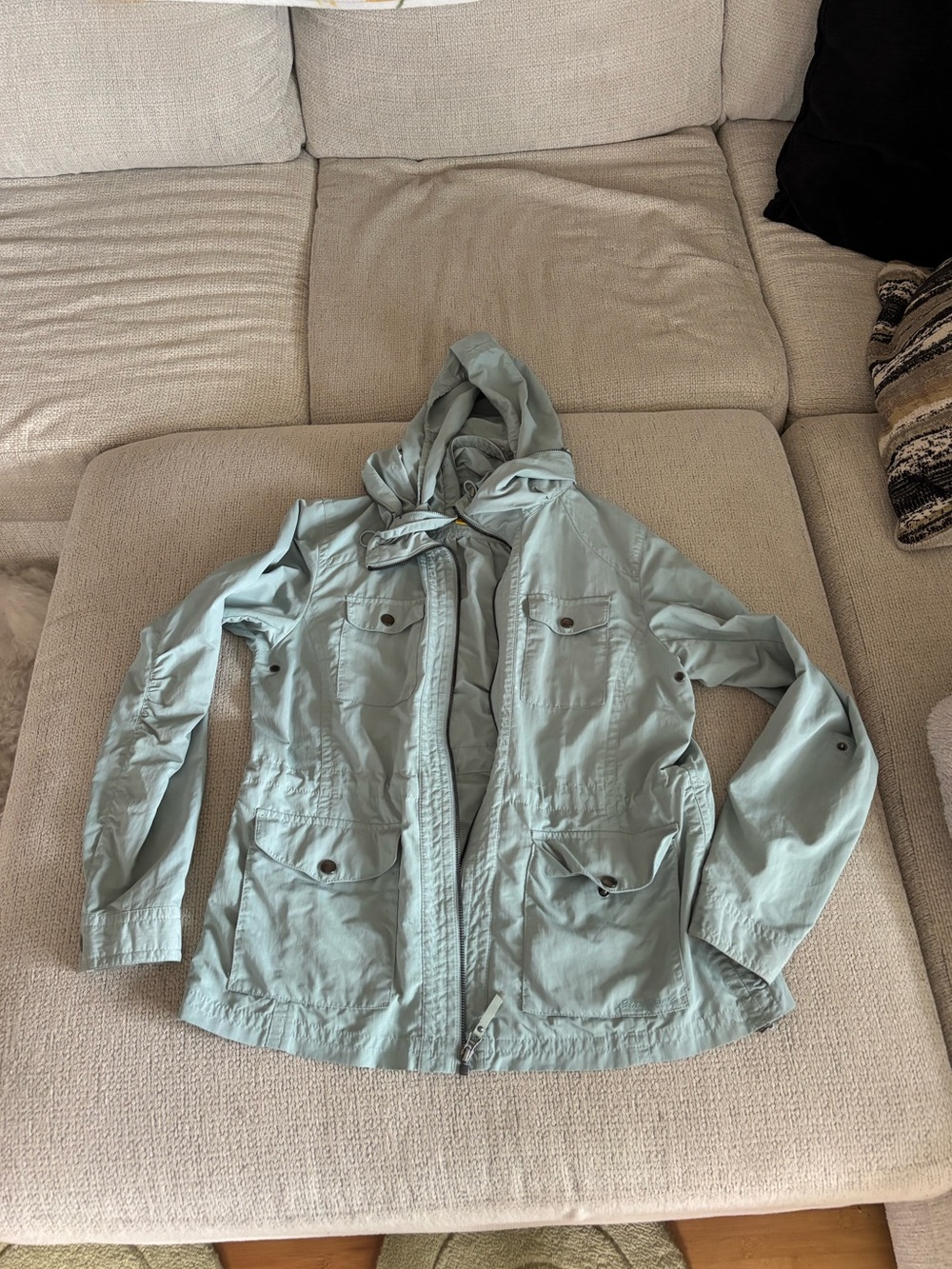 Eddie Bauer light blue windbreaker jacket